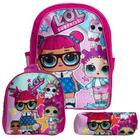 Kit Mochila Infantil Bolsa Escolar Lol Surprise de Costas