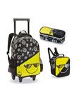 Kit Mochila Infantil Carrinho Lancheira e Estojo Happy World - Denlex