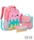 Kit Mochila Infantil Com Lancheira Estojo Estampa Fofas - Seanite