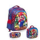 Kit Mochila Infantil Com Lancheira Térmica Super Mario 3D