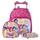 Kit Mochila Infantil Com Rodinha Menina Princesas Estojo