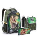 Kit Mochila Infantil Costas Escolar Dinossauro - Seanite