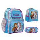 Kit Mochila Infantil Costas Frozen Cor Azul Envio Imediato