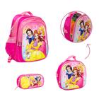 Kit Mochila Infantil Costas Princesas 3 Peças Envio Imediato