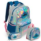 Kit Mochila Infantil Costas Stitch Tam G Passeio Escola