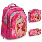 Kit Mochila Infantil De Costa Barbie Menina Princesa Toys 2u