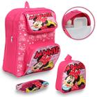 Kit Mochila Infantil de Costas Minnie Mouse Menina Tam M