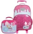 Kit Mochila Infantil De Rodinha Candies Doces Tam G Rodinhas Menina Escolar - Dermiwil