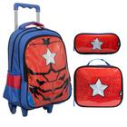 Kit Mochila Infantil De Rodinha Lancheira e Estojo Super Star Yins YS42168