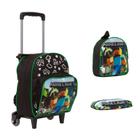 Kit Mochila Infantil De Rodinhas Minecraft Tam P Cor Preta - TOYS 2U