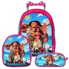 Kit Mochila Infantil de Rodinhas Moana Reforçada Pré Escola