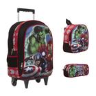 Kit Mochila Infantil De Rodinhas Vingadores Desenho Criança