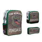 Kit Mochila Infantil Dinossauro Alça Costa Reforçada Toys 2U