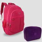 Kit Mochila Infantil e Estojo Box Feminino Impermeável Nylon Resistente Kit Escolar Grande