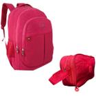 Kit Mochila Infantil e Estojo Box Feminino Impermeável Nylon Resistente Kit Escolar Grande