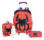 Kit Mochila Infantil Escolar Aranha Spider Rodinhas M F5