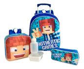 Kit Mochila Infantil Escolar Authentic Games Rodinhas G F5