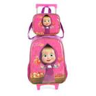 Kit Mochila Infantil Escolar c/ Rodinhas + lancheira Térmica Masha e o Urso IC39082MU