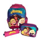 Kit Mochila Infantil Escolar com 3 peças Princesas Rosa - Rocie