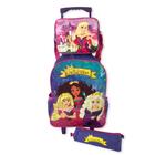 Kit Mochila Infantil Escolar com Rodinha 3 peças Colorida Princesa