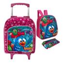 Kit Mochila Infantil Escolar Creche Personagem Menino Menina