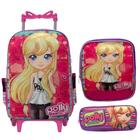 Kit Mochila Infantil Escolar Feminina Rodinhas Polly Pocket - TOYS 2U