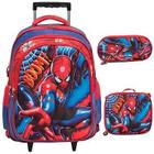 Kit Mochila Infantil Escolar Menino Homem Aranha Rodinhas