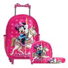 Kit Mochila Infantil Escolar Minnie Rodinha Lancheira Estojo