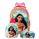 Kit Mochila Infantil Escolar Moana Mar De Aventuras Rodinha