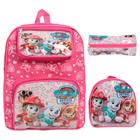 Kit Mochila Infantil Escolar Patrulha Canina Costas Cor Rosa