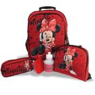 Kit Mochila Infantil Escolar Rodinhas Minnie Mouse Tam G