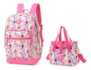 Kit Mochila Infantil Escolar Up4you Luxcel Unicornio Rosa