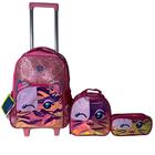 Kit Mochila Infantil Esoclar Rodinha Gatinho Hello Kitty