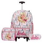 Kit Mochila Infantil Feminina Barbie Rodinha Escola Menina