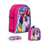 Kit Mochila Infantil Feminina Estampa Unicórnio Resistente