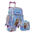 Kit Mochila Infantil Feminina Frozen Com Rodinhas Chenson