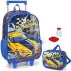 Kit Mochila Infantil Força 4 Rodinhas Tam G Com Lancheira