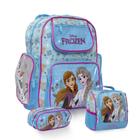 Kit Mochila Infantil Frozen Escolar Costas Completo Chenson