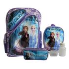 Kit Mochila Infantil Frozen Escolar Tam G Costas - Mg mix