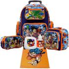 Kit Mochila Infantil Grande Dragon Ball Rodinha com Toalha