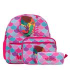 Kit Mochila Infantil Juvenil Ariel Desenho Filme Cor Rosa - TOYS 2U