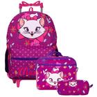 Kit Mochila Infantil Lancheira e Estojo Menina Marie Roxa - TOYS 2U