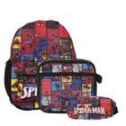 Kit Mochila Infantil Masculina Homem Aranha Juvenil Costas