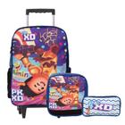 Kit Mochila Infantil Masculina Pk Xd Rodinhas Tam G Cor Azul