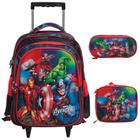 Kit Mochila Infantil Masculina Rodinha VIngadores 3D Azul