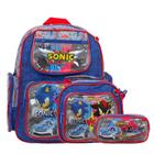 Kit Mochila Infantil Masculina Sonic Racing Lancheira Estojo - Toys 2U