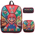 Kit Mochila Infantil Masculina Super Mario Costas Resistente