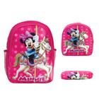 Kit Mochila Infantil Menina Minnie Costas Lancheira Rosa - TOYS 2U