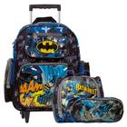 Kit Mochila Infantil Menino Com Rodinhas Batman Tam G Preta - TOYS 2U