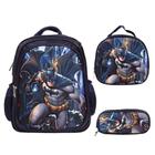 Kit Mochila Infantil Menino Costas Batman 3D Com Lancheira - Toys 2U